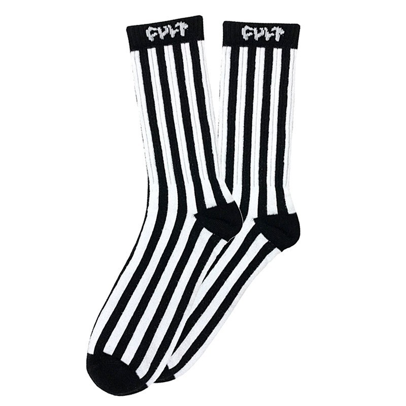 CHAUSSETTES CULT VERTICAL NOIR / BLANC